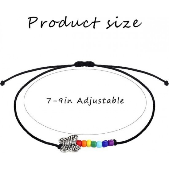 8Pcs Pride Bracelet Lgbtq Accessories Rainbow Bracelets Lesbian Pride Gift Friendship Handmade Cord Bracelets